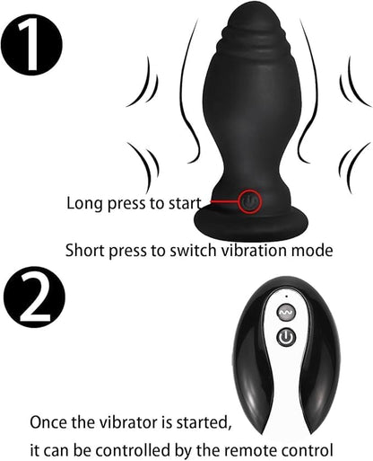 Multi-Color Bunny Tail Vibrating Anal Plug with Remote Control - image 1