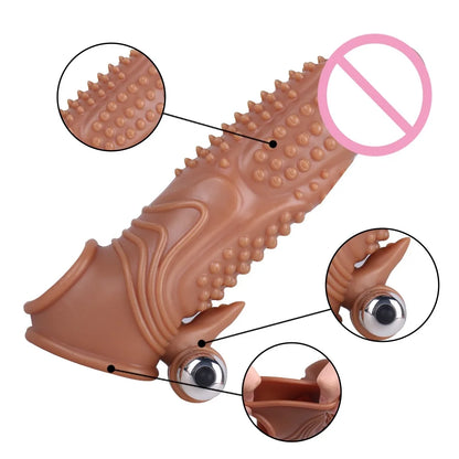 Realistic Penis Sleeve Extender with Vibrator  - image 1