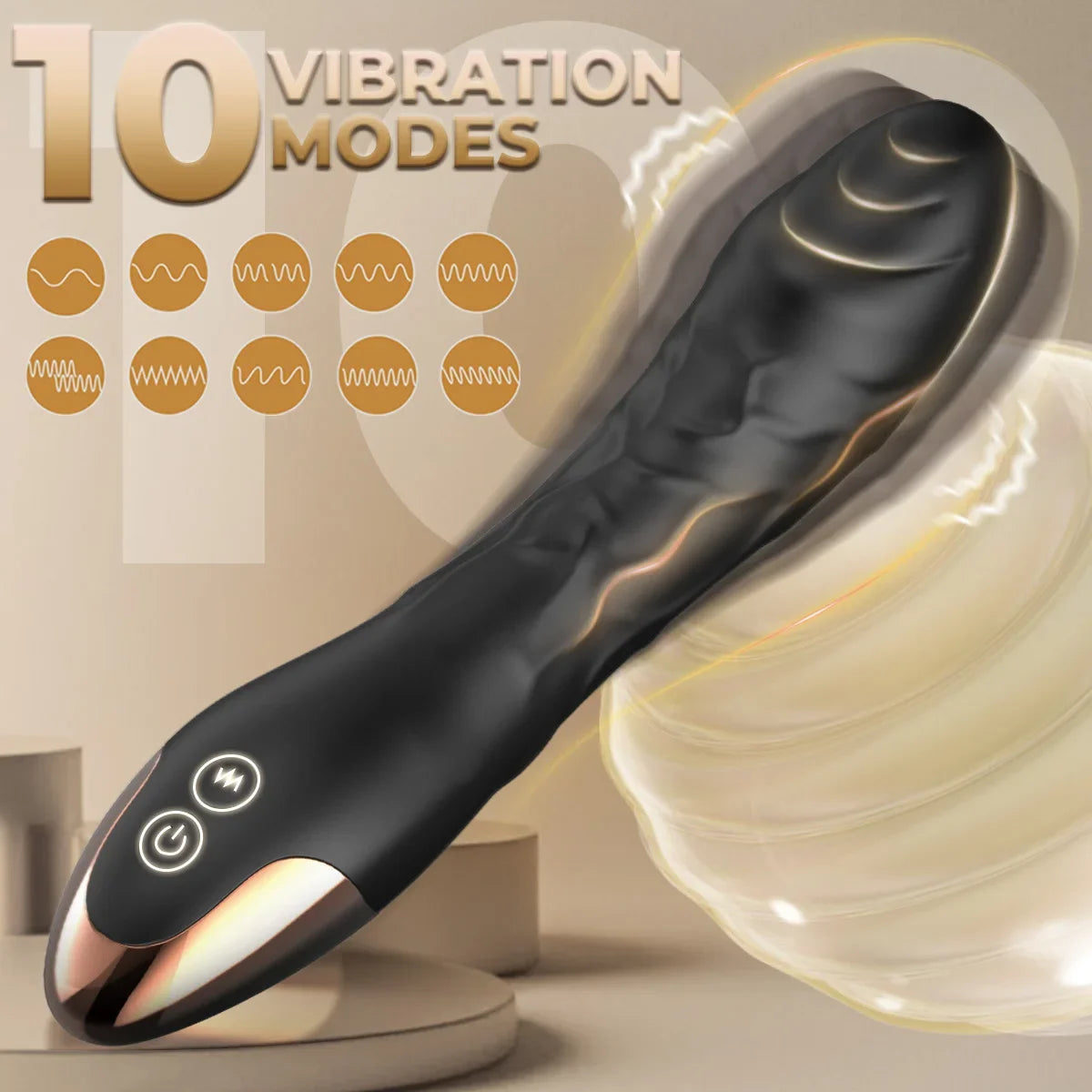 7.68" × 1.54" Silicone Vibrating Wand For Female - image 5