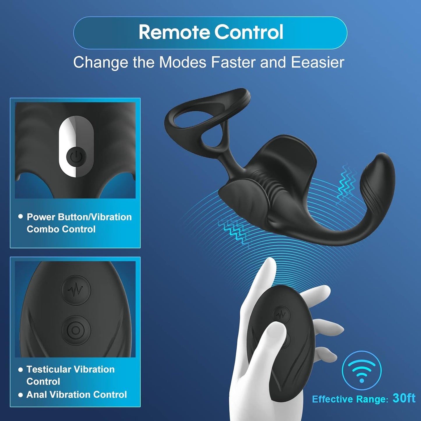 App Control Cock Ring Prostate Massager - image 2