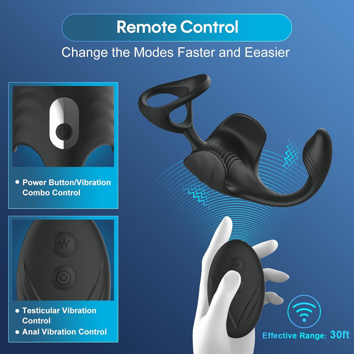 App Control Cock Ring Prostate Massager - image 2
