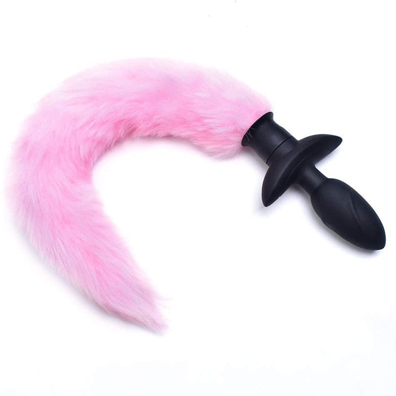 Vibrating Foxy Tail Silicone Anal Plug - Pink - image 10