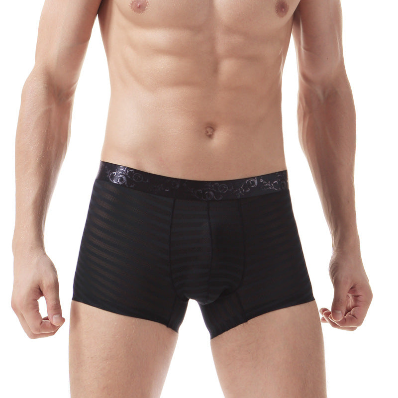 Stripe Mesh Boxer Shorts Black - Black - XXL - image 7