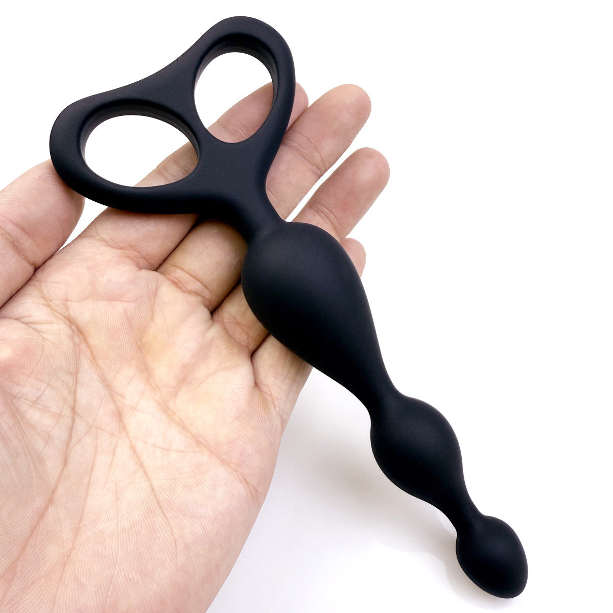 Black Silicone Anal Beads - image 3