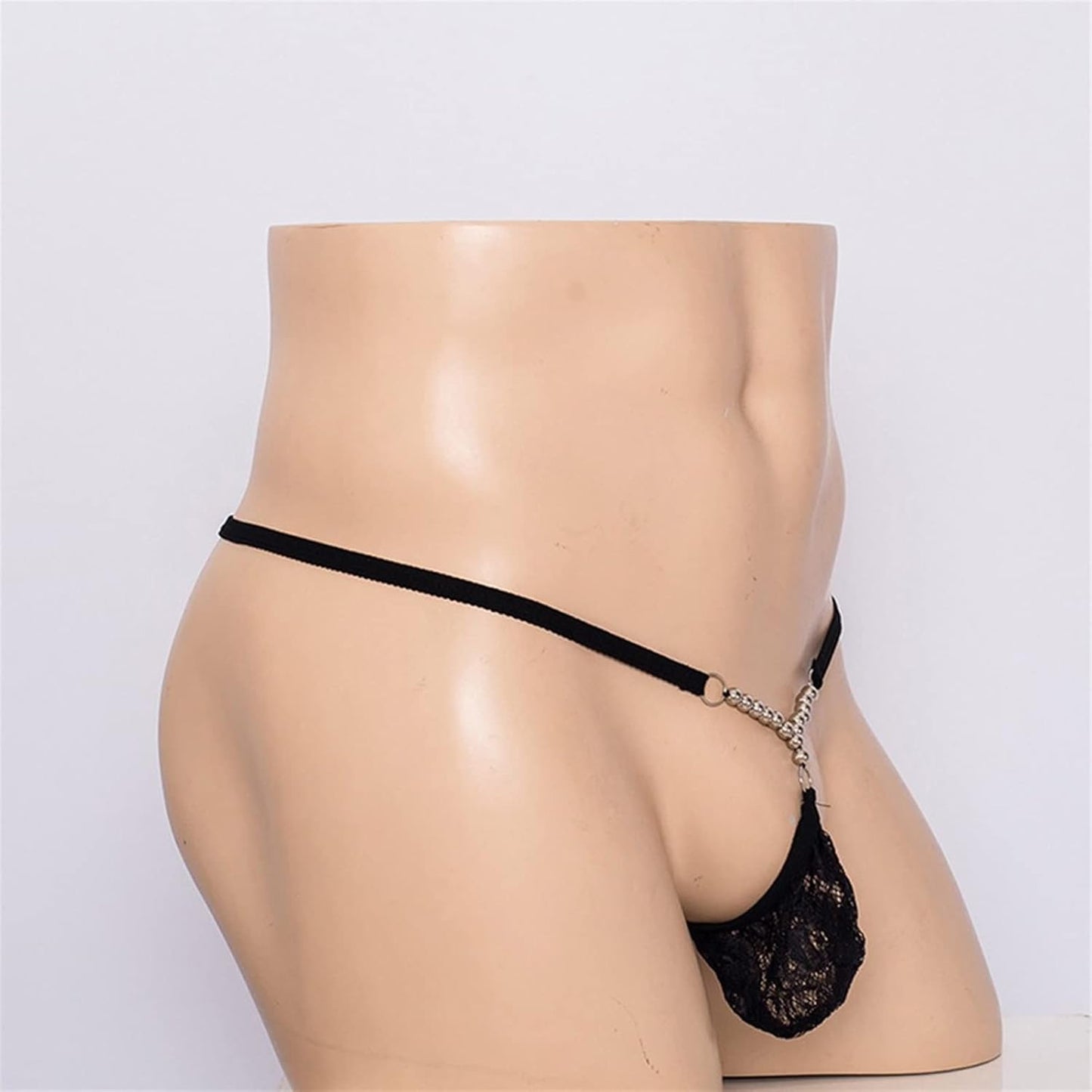 Men Sexy Lace G-string - Black - image 6
