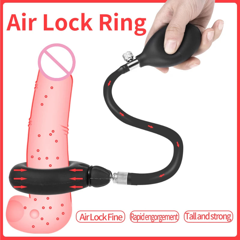 Inflatable Penis Cock Rings Penis Enlargement Penis Exerciser - image 0