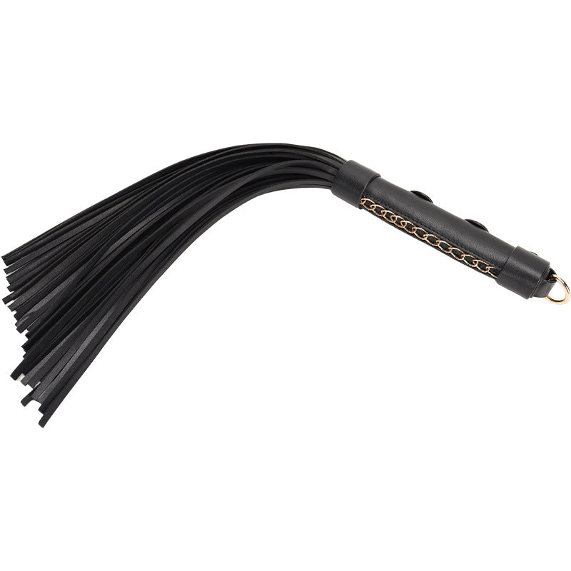 Chain Tassel Leather Whip - Black - image 3