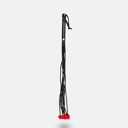 8-Tail Vegan Leather Whip with Red Heart Tips - image 4