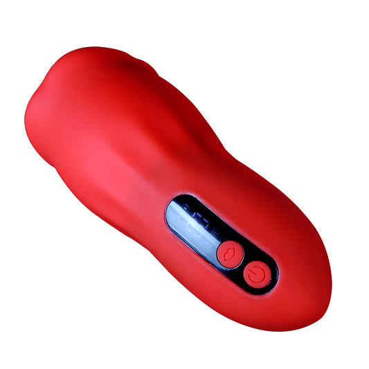 Automatic Sucking Licking Vibrating Cup - Red - image 0