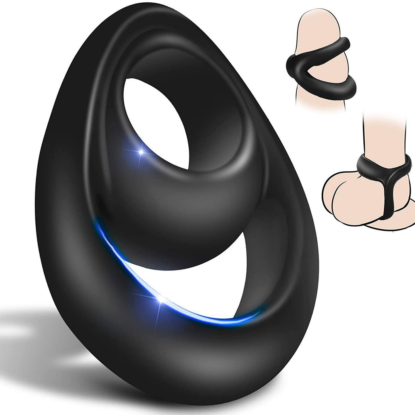 Double Cock Ring for Men – Stretchy Silicone Erection Enhancer & Delay Ejaculation Support - image 0