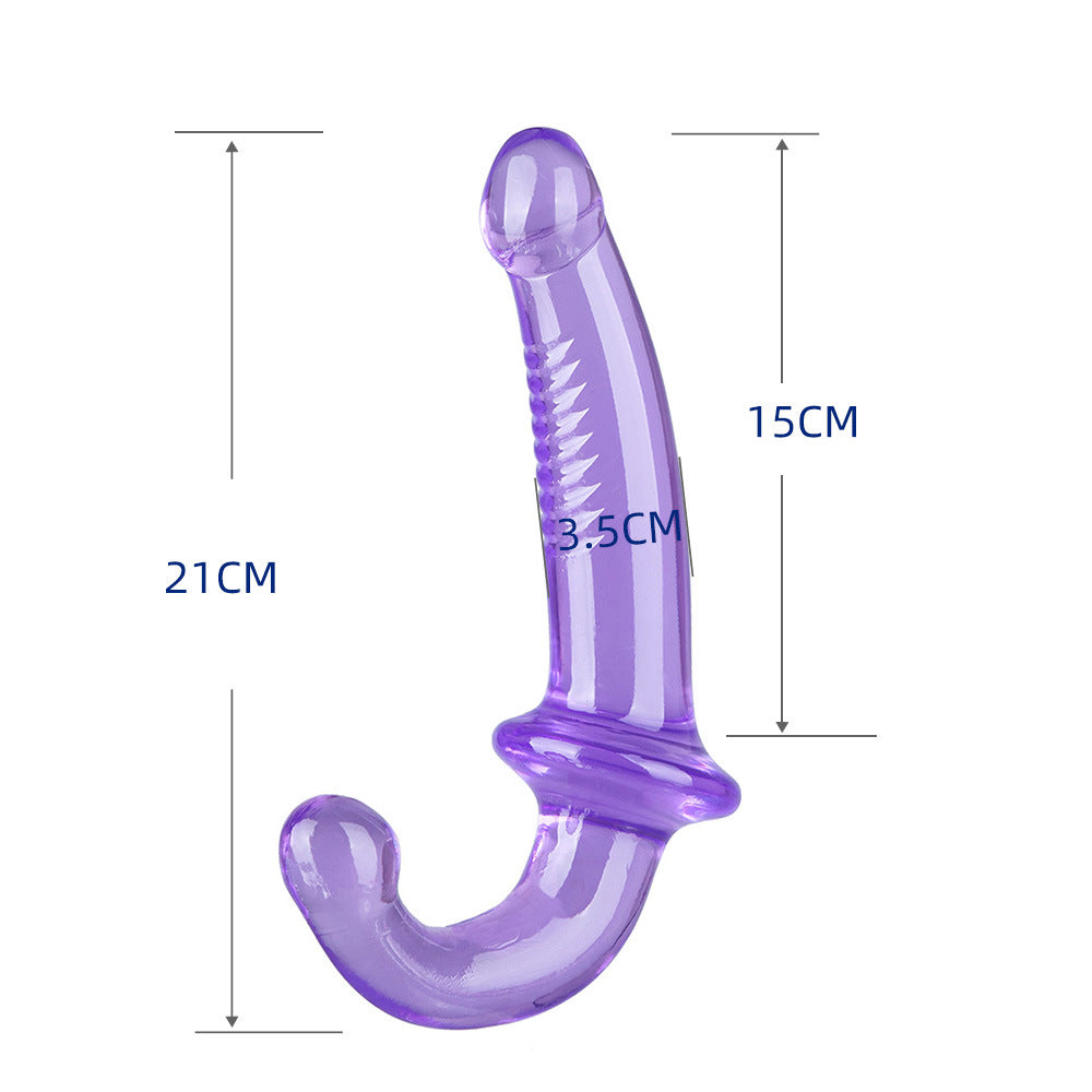 Double Wow Strapless Strap-On Dildo - B - Purple - image 6