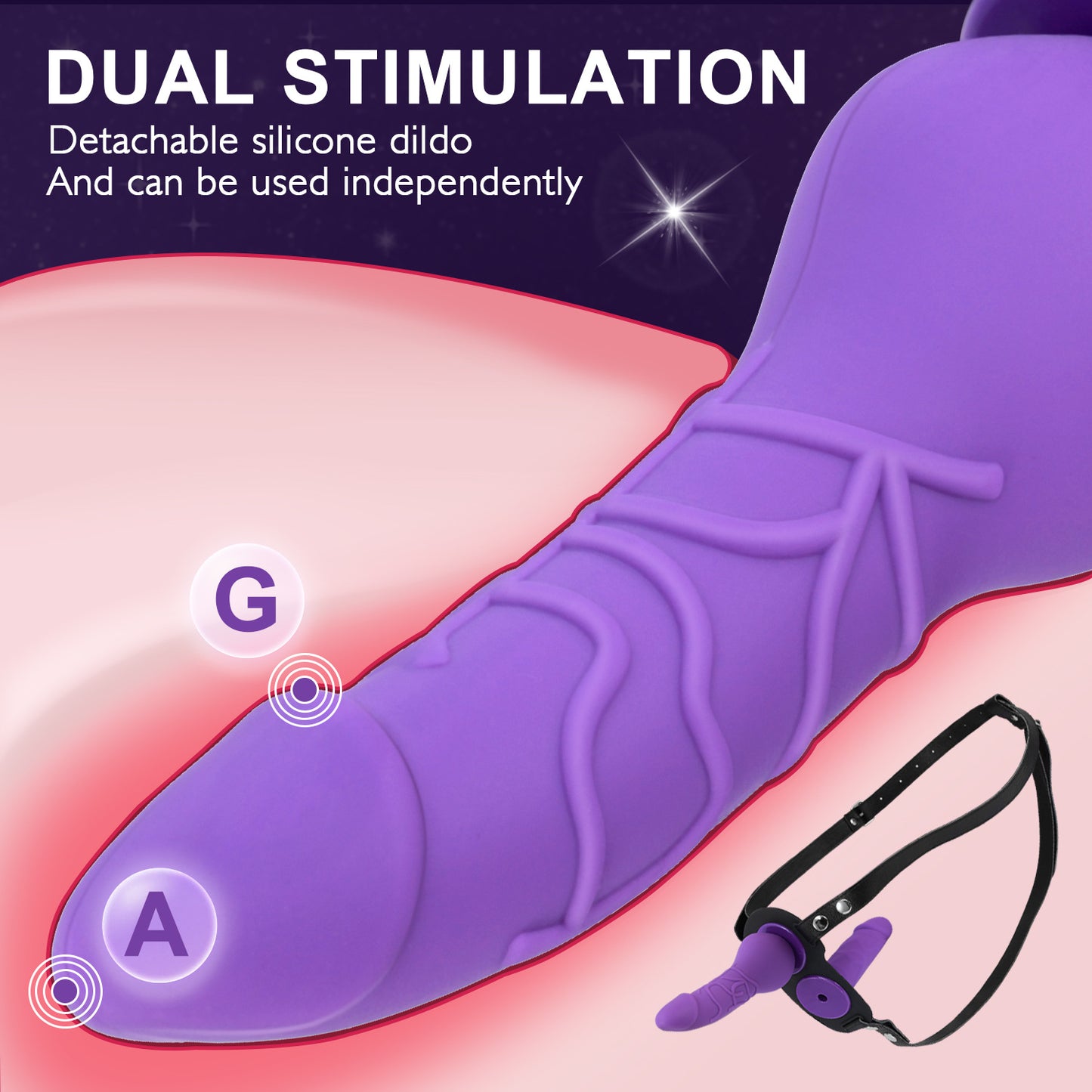 Detachable Silicone Strap-On Harness  Dildo - image 3