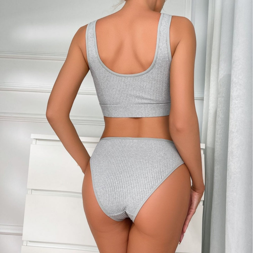 Sheer Lace Lingerie Set for Women – Deep V Teddy with G-String Panties - image 4