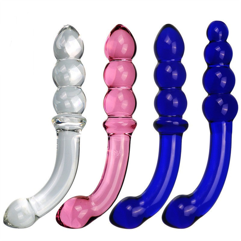 Spectrum Ribbed G-Spot Glass Dildo - image 0