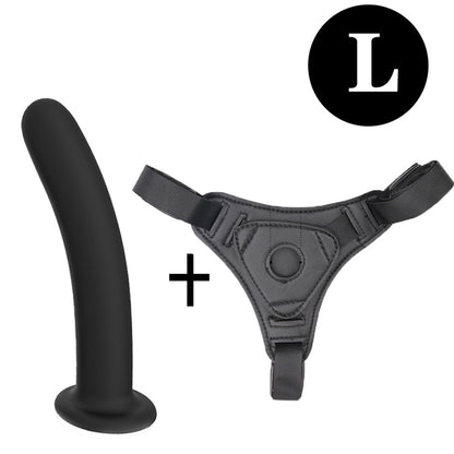 Silicone Strap-on Dildo - Black - L - image 8