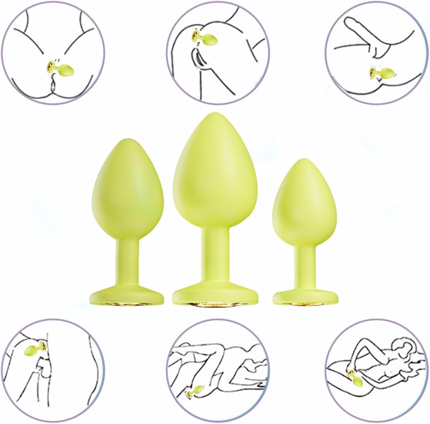 Crystal Diamond Anal Butt Plugs 3 Set - image 12