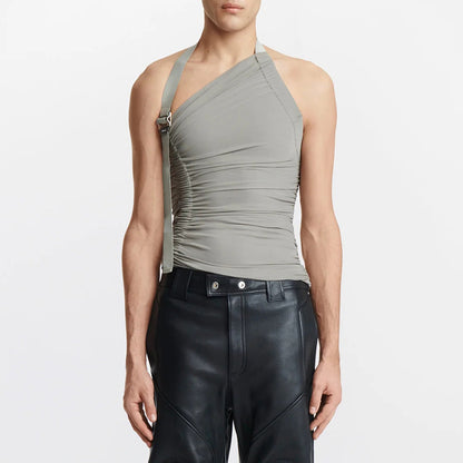 Men's Knit Halter Tank Top - Grey - XXL - image 3