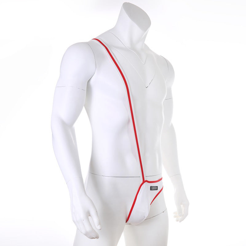 Men's One-Piece Underwear – Side-Opening Suspender Undergarment - image 0
