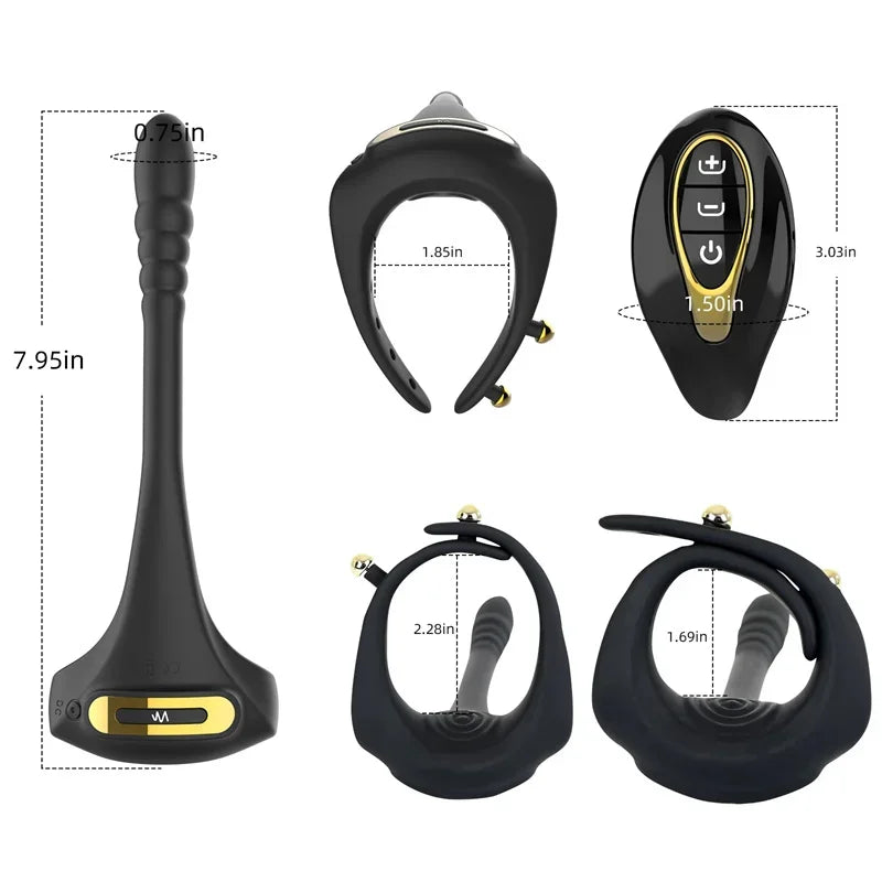 11 Vibrating Mode Cock Ring Anal Plug  - image 5