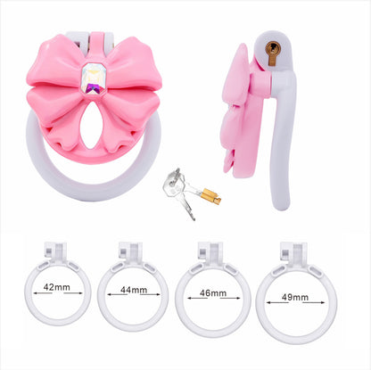 Crystal Butterfly Chastity Cage Set - White - image 2