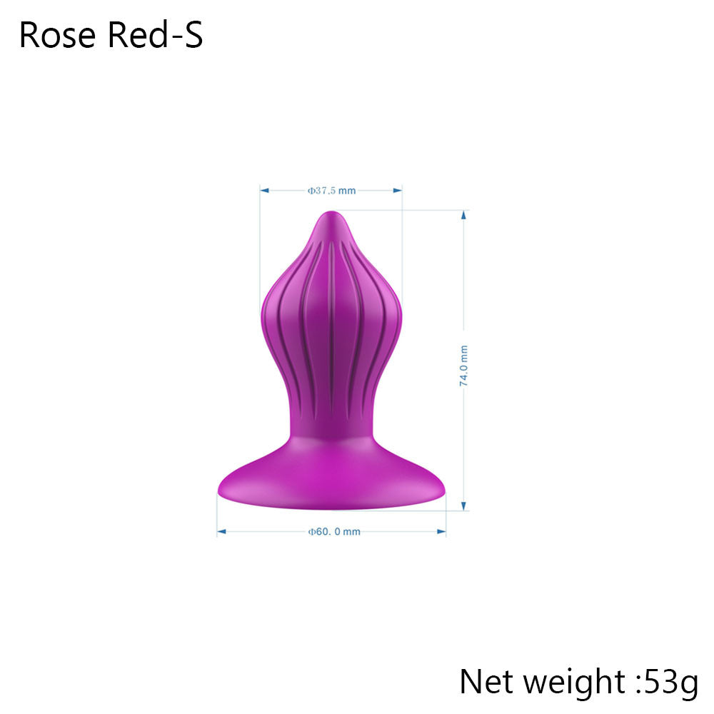 Beaded Style Silicone Anal Plug - 1 Beads - Rose - image 9