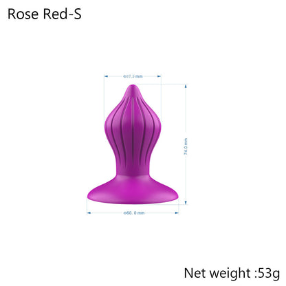 Beaded Style Silicone Anal Plug - 1 Beads - Rose - image 9