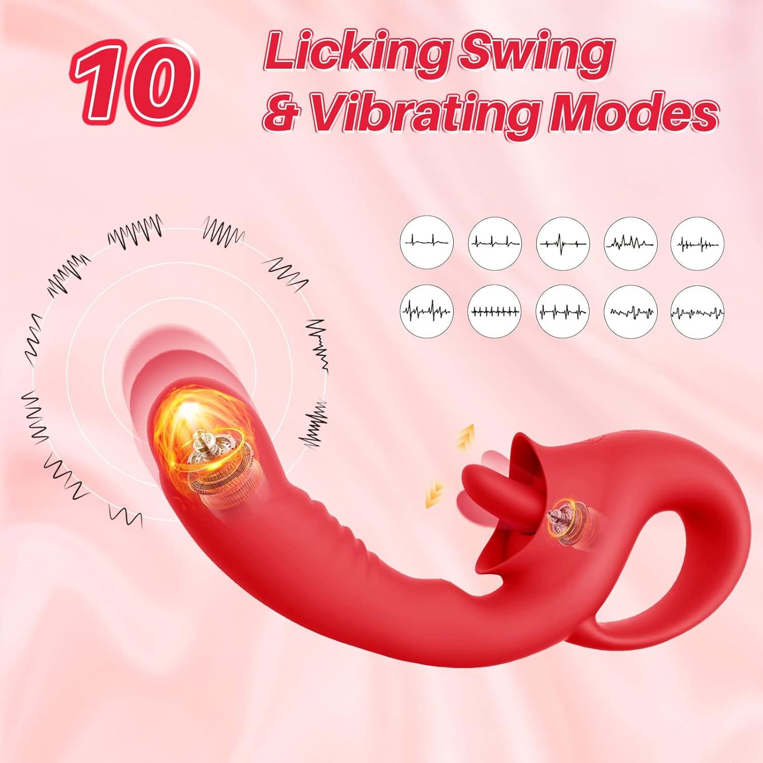 Clitoris Tongue Licking Vibrating Dildo - image 2