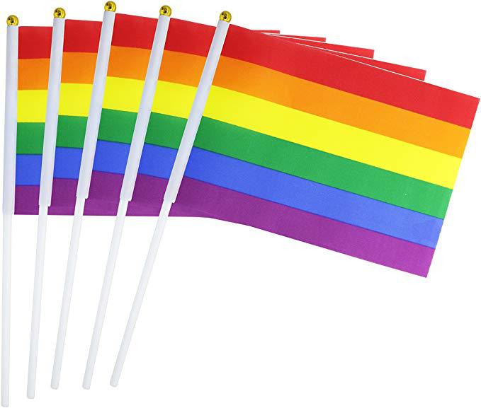 Pride Rainbow Hand Waving Flag