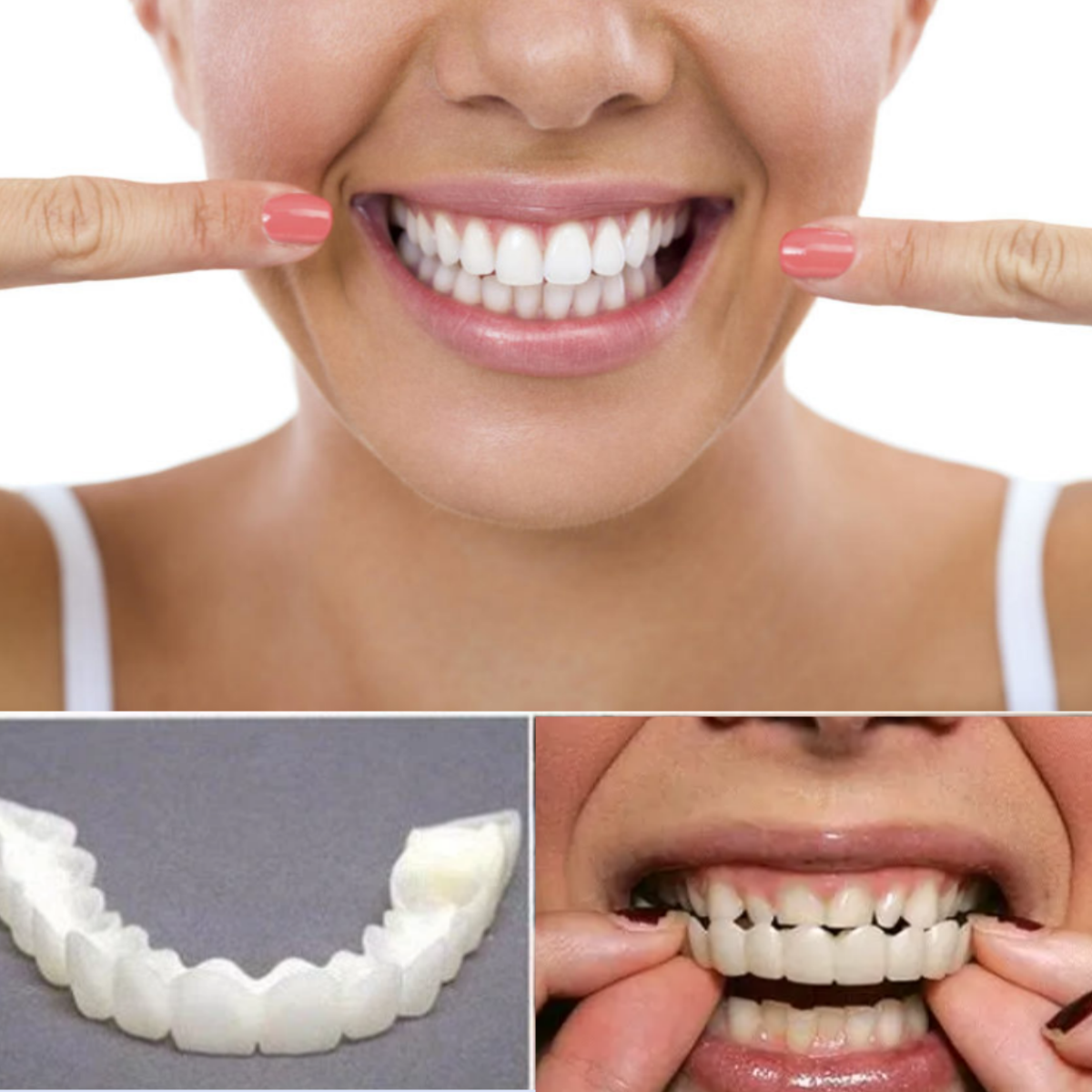 Smile Veneers Instant Snap-on Teeth Veneer ( Upper & Lower Set )