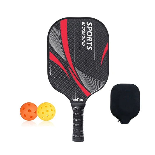 Pickleball Paddle Carbon Fiber Pickleball Racket with 2 Balls