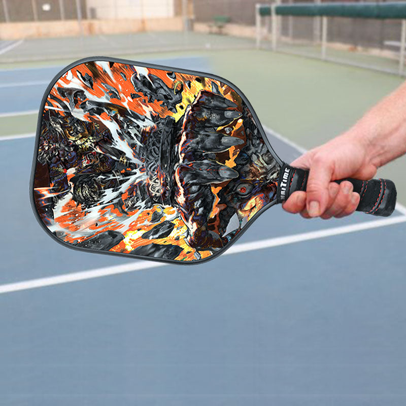 Red Power Pickleball Paddle Honeycomb Outer Double-sided Glass and Carbon Fibre