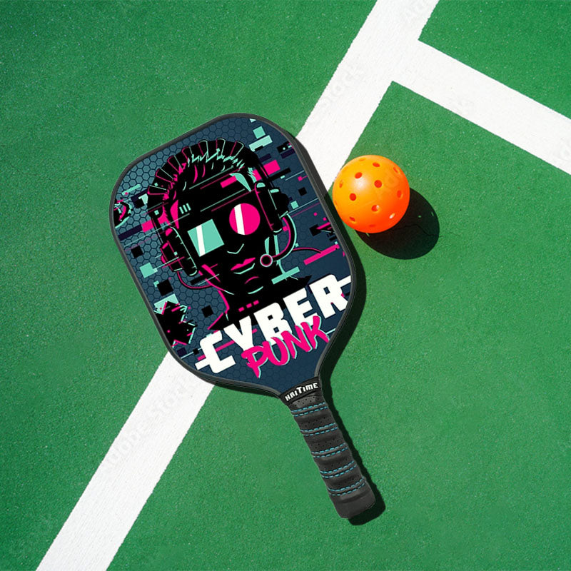 Cyber Punk Pickleball Paddle Pickleball Racquet Double-sided Fiberglass and Graphite Composite