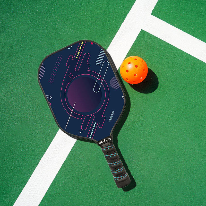 Pickleball Paddle with Balls & Cover - Made of Honeycomb Double-sided Glass and Carbon Fibre