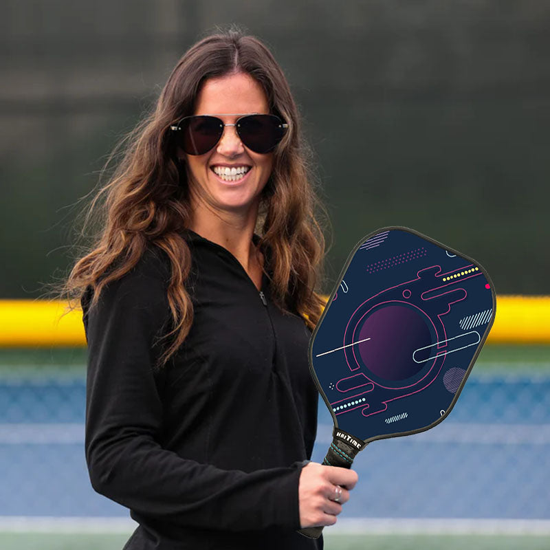 Pickleball Paddle with Balls & Cover - Made of Honeycomb Double-sided Glass and Carbon Fibre