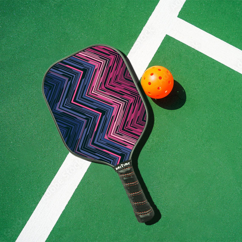 Purple Pickleball Paddle with Balls & Cover - Made of Honeycomb Double-sided Glass and Carbon Fibre