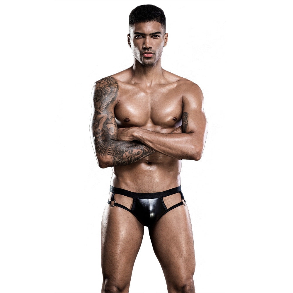 PU Leather Men's Underwear Lingerie Thong