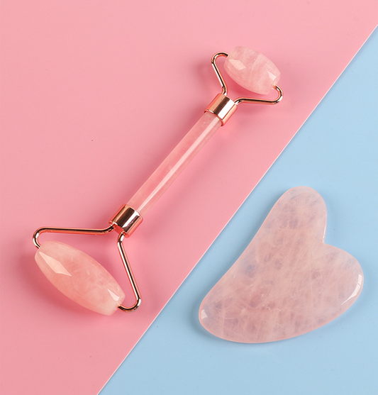 Rosenquarz Gua Sha Kit